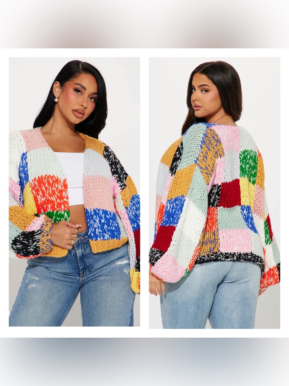 Fashion Nova All The Vibes Chunky Knit Cardigan 1X